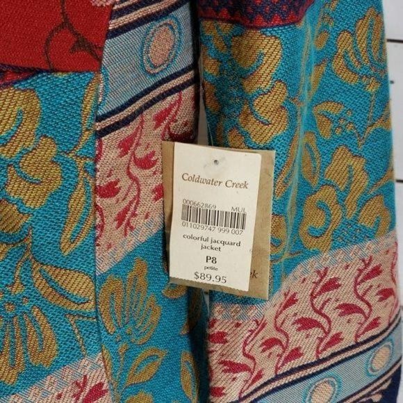 Coldwater creek jacquard boho 8P jacket blazer - Picture 6 of 8